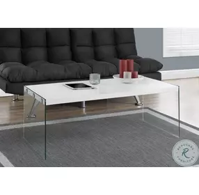 3286 White Rectangular Cocktail Table