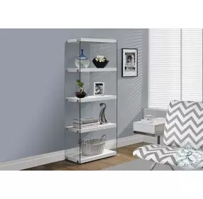 Glossy White Hollow-Core 60" Bookcase