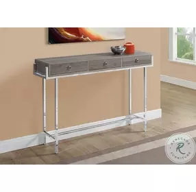 Dark Taupe and Chrome Metal 48" Console Table