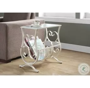 Antique White Metal Magazine Table