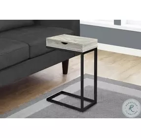 3407 Grey And Black Accent Table