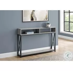 3572 Grey And Black Console Table