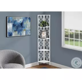 3623 White 62" Corner Bookcase