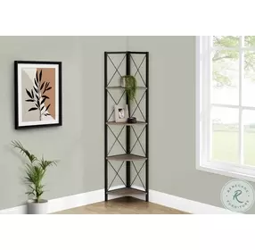 3648 Dark Taupe And Black Bookcase