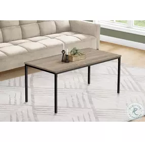 3797 Dark Taupe And Black 40" Coffee Table