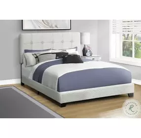5801Q Light Gray Queen Upholstered Low Profile Bed