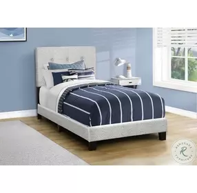 5801T Light Gray Twin Upholstered Low Profile Bed