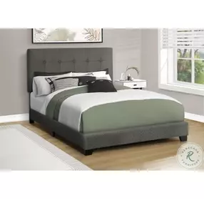 5803F Dark Gray Full Upholstered Low Profile Bed