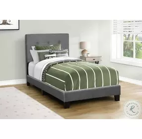 5803T Dark Gray Twin Upholstered Low Profile Bed