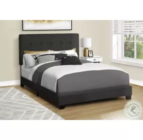 5805F Black Full Upholstered Low Profile Bed