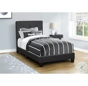 5805T Black Twin Upholstered Low Profile Bed