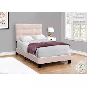 5916T Pink Twin Upholstered Panel Bed