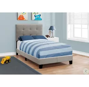 5920T Gray Linen Twin Upholstered Bed