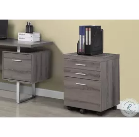 Dark Taupe 3 Drawer Castors File Cabinet