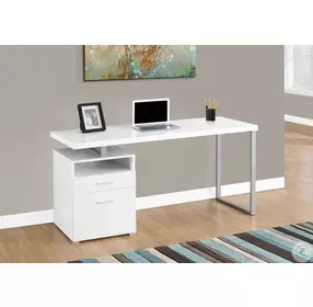 White 60" Computer Desk