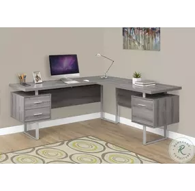 7304 Dark Taupe L Shaped Computer Desk