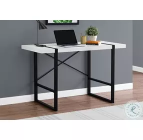 7313 White And Black 48" Computer Desk