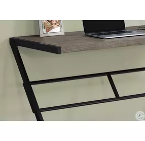 Dark Taupe and Black Metal 48" Computer Desk