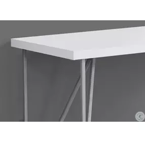 White and Silver Metal 48" Computer Desk