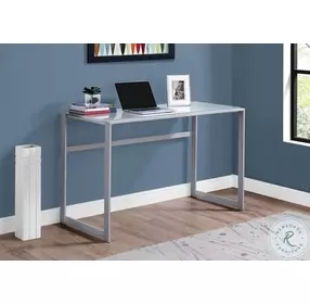 Silver Metal 48" Computer Desk
