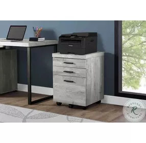 Gray Wood 3 Drawer Filing Cabinet