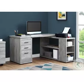 7421 Grey L Shaped Computer Desk