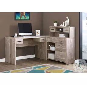 Taupe Wood 63" Computer Desk