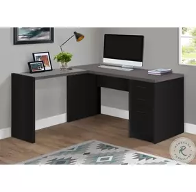 7431 Black And Grey L Shaped Desk