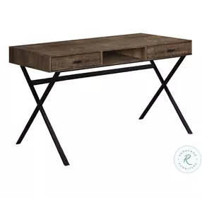 7447 Brown and Black 48" Home Office Set