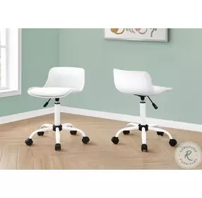 7463 White Swivel Adjustable Office Chair