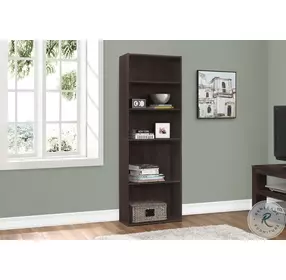 7467 Espresso 5 Shelves 72" Bookcase