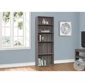 7469 Grey 5 Shelves 72" Bookcase