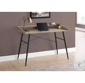 7536 Dark Taupe And Black 48" Computer Desk