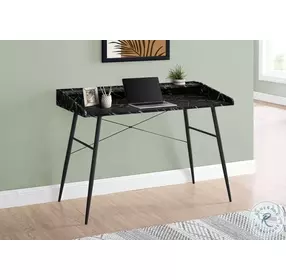 7542 Black 48" Computer Desk With Storage Hutch