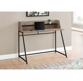 7546 Dark Taupe And Black 48" Computer Desk