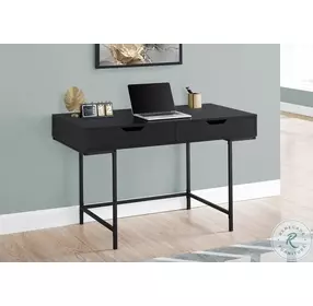 7556 Black 2 Drawer 48" Computer Desk