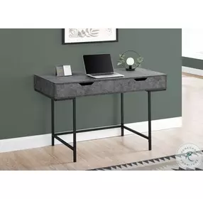 7559 Grey And Black Metal 2 Drawer 48" Computer Desk