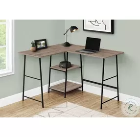 7592 Dark Taupe Corner Computer Desk