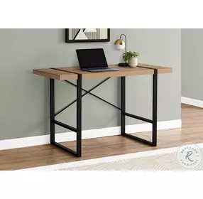 7657 Brown And Black 48" Computer Desk
