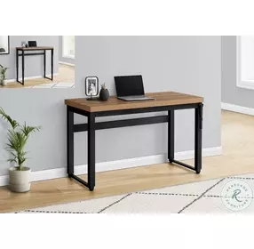 7677 Brown And Black Adjustable Height Computer Desk