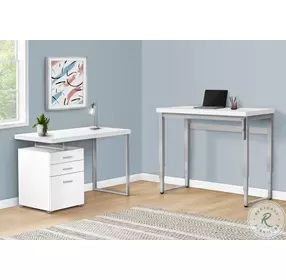 7683 White 48" Adjustable Computer Desk