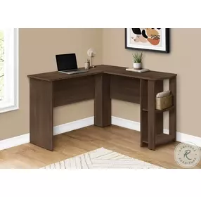 7721 Dark Walnut L Shaped Computer Desk From Monarch | Coleman