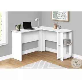 7723 White L Shaped Computer Desk