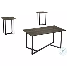 7975P Dark Bronze and Black Occasional Table Set of 3