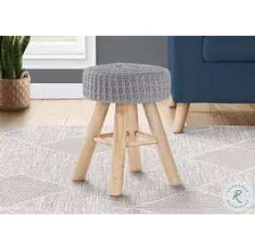 9013 Grey Knit Ottoman