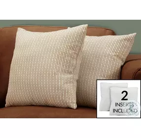 9229 Dark Taupe Abstract Dot 18" Pillow Set Of 2