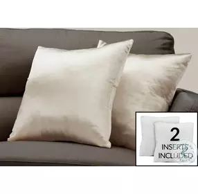 9335 Gold Satin 18" Pillow Set Of 2