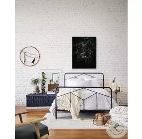 Casey Sandblasted Vintage Black Iron Queen Metal Bed