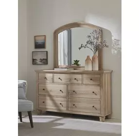 Cambridge Modern Khaki Arched Double Dresser Mirror