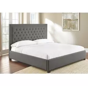 Isadora Gray Upholstered Queen Platform Bed